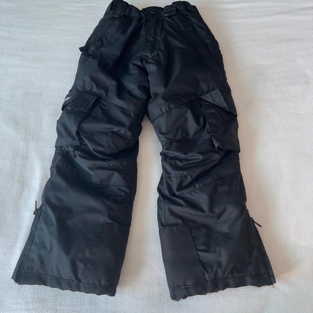 Arctix Youth XS Black Insulated Cargo Snow Pants Winter Ski Bibs 19010